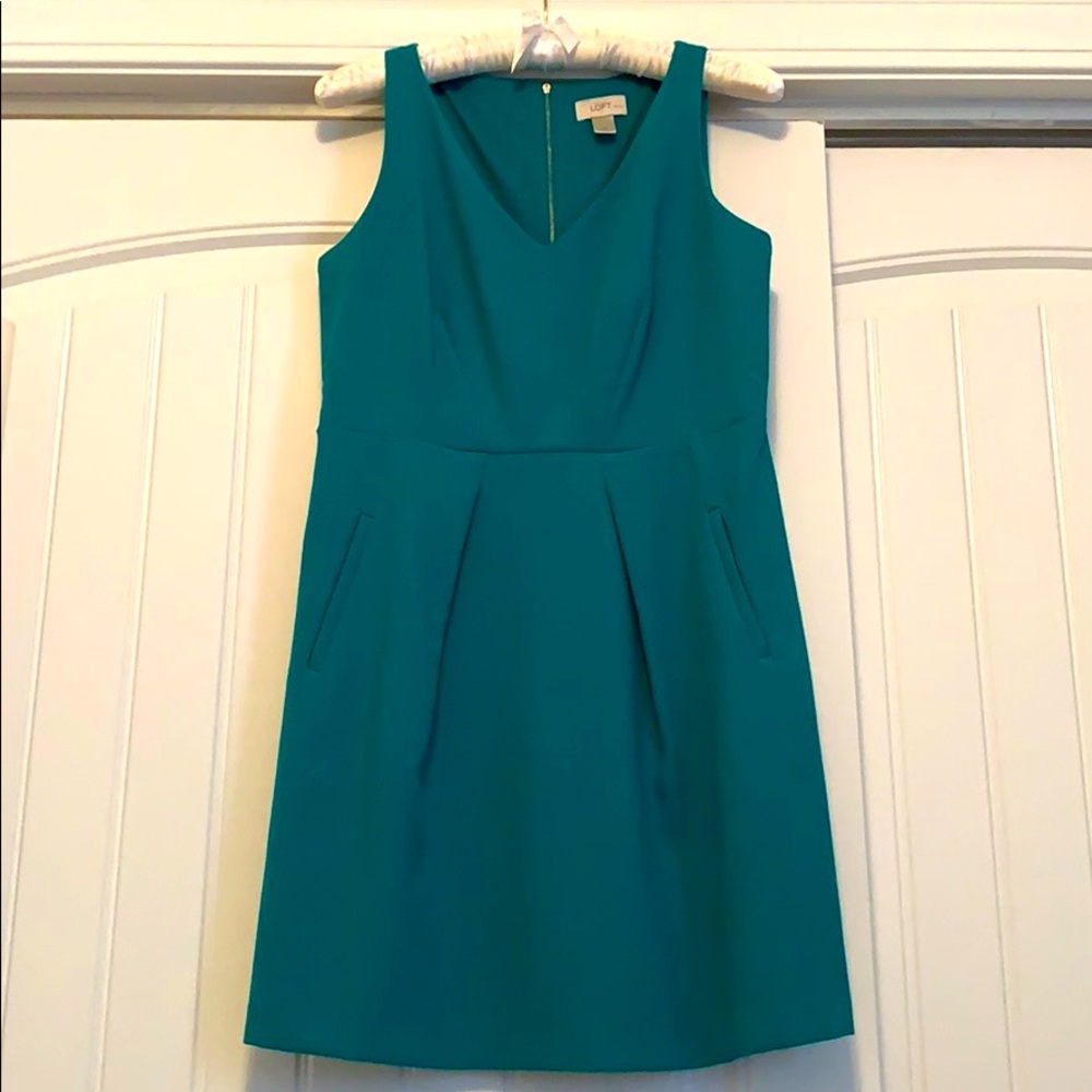 Loft Petite Emerald Green Dress